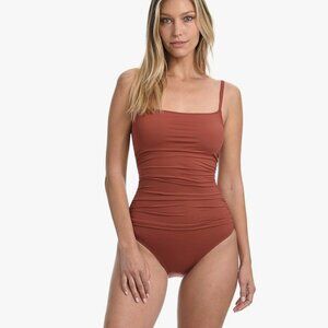 La Blanca Island Goddess one piece ruched swimsuit
